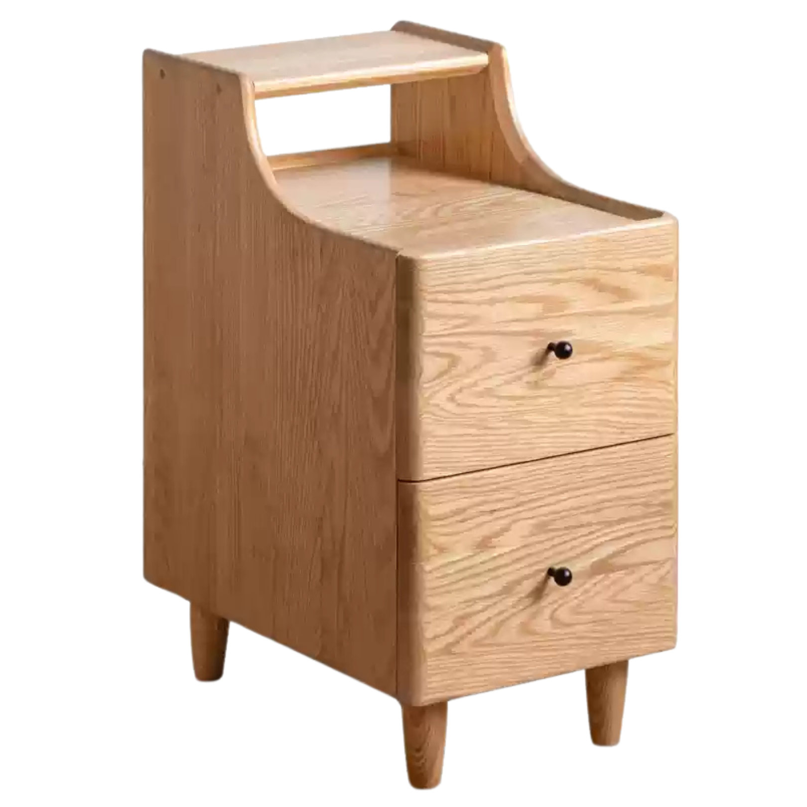 Oak, Ash Solid Wood, Solid Rubberwood Nightstand.
