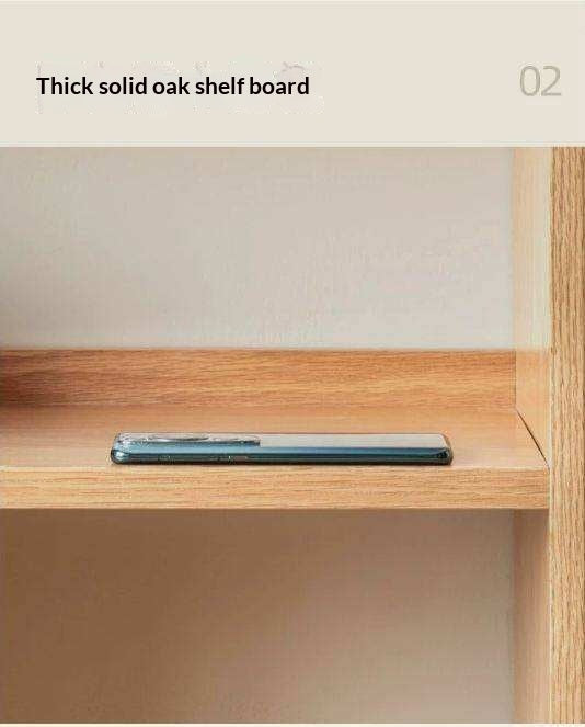 Oak Solid Wood Cream Wind Floor Bookshelves