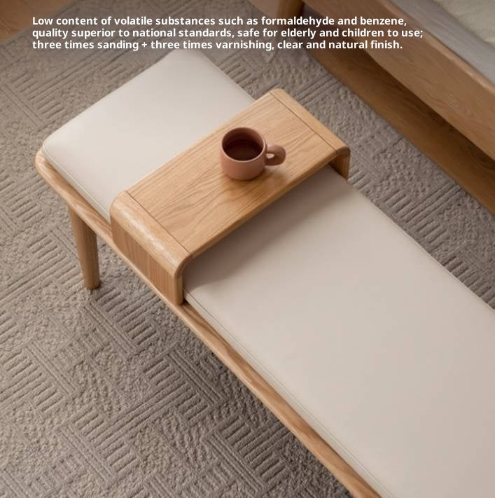 Oak Solid Wood Modern Long Soft Bench