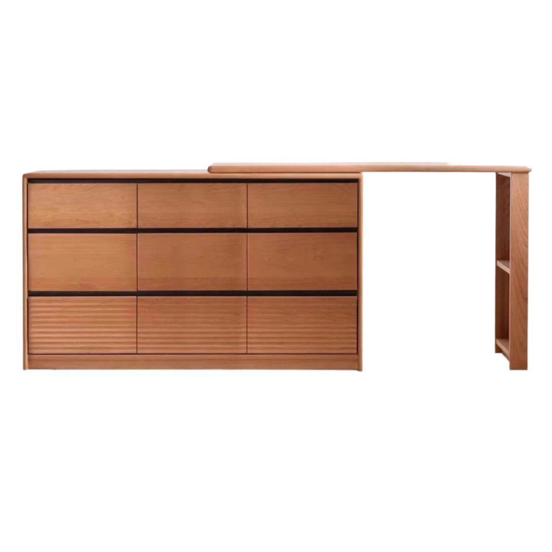 Сherry Solid Wood Retro Corner Vanity Table.