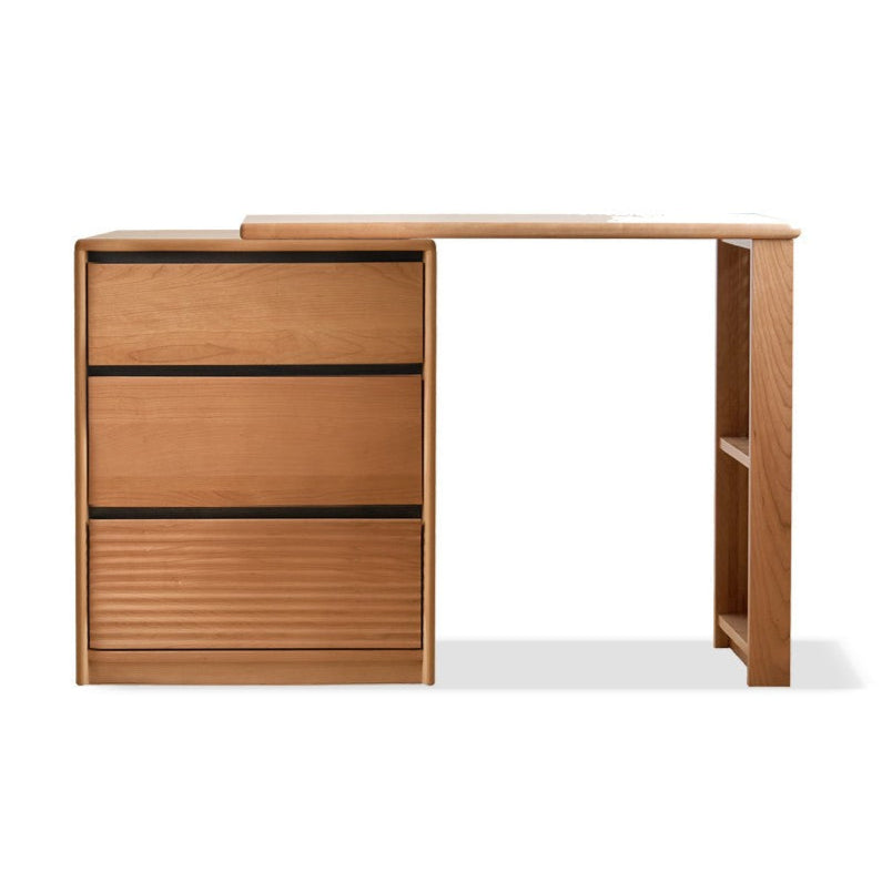 Сherry Solid Wood Retro Corner Dressing Table.