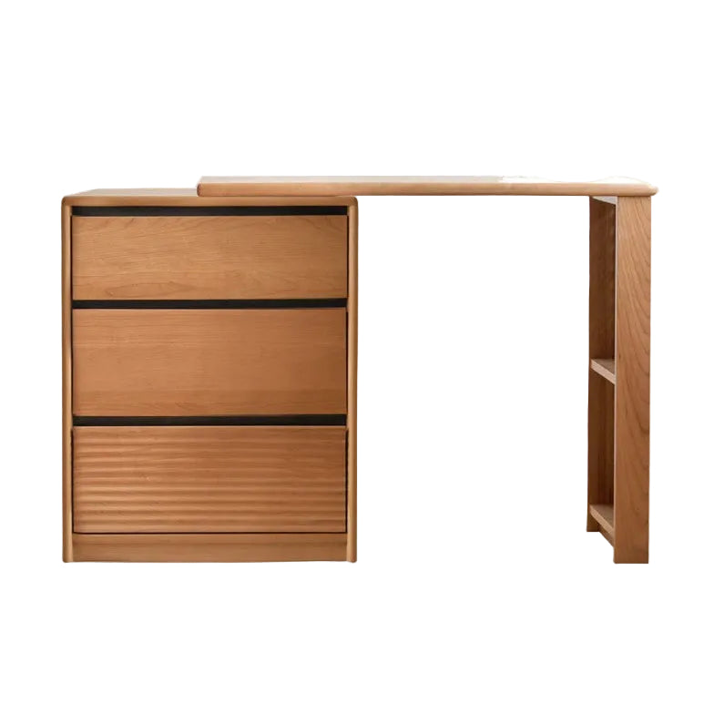 Сherry Solid Wood Retro Corner Vanity Table.