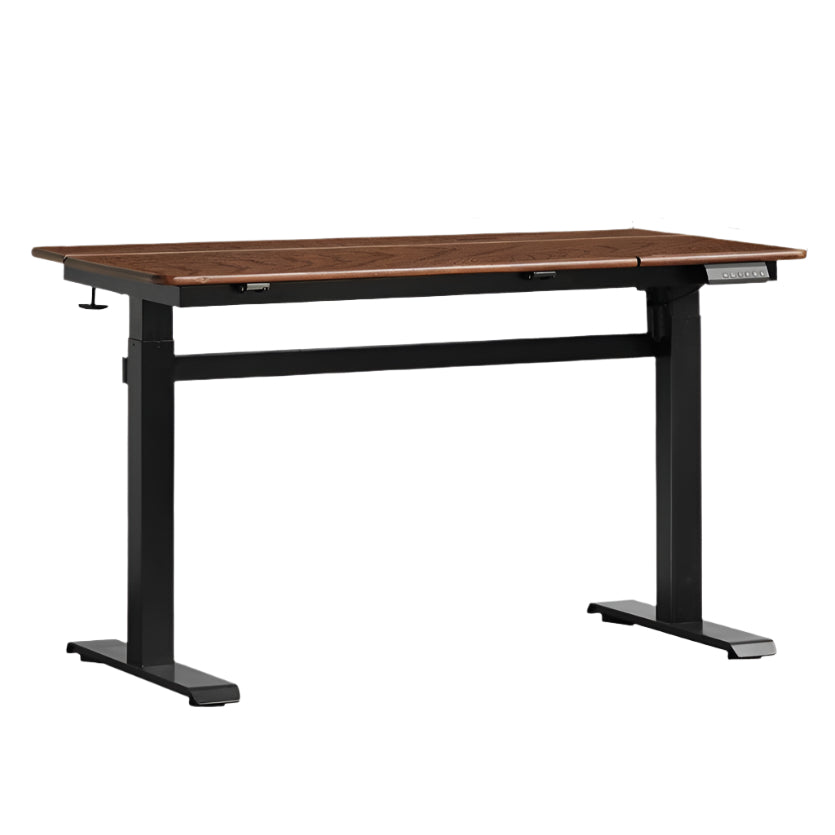 Black Walnut, Oak Solid Wood Light Luxury Style Electric Lift Table.