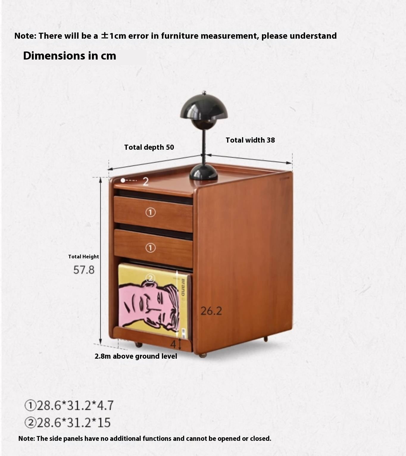 Oak, Poplar Solid Wood Simple Style Nightstand