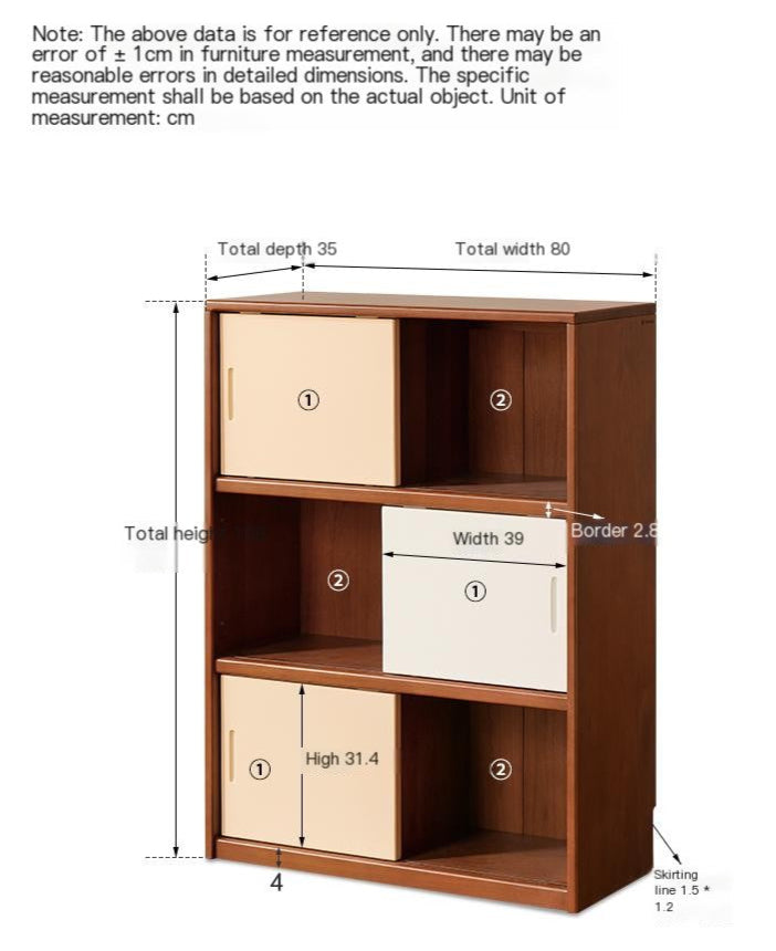 Poplar Solid Wood Bauhaus Side Cabinet.