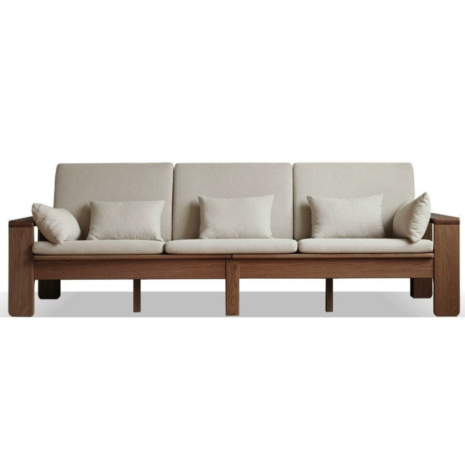 Oak, Ash Solid Wood Modern Nordic Fabric Sofa.
