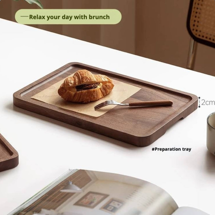 Black walnut solid wood , Beech solid wood wax oil fruit plate tray