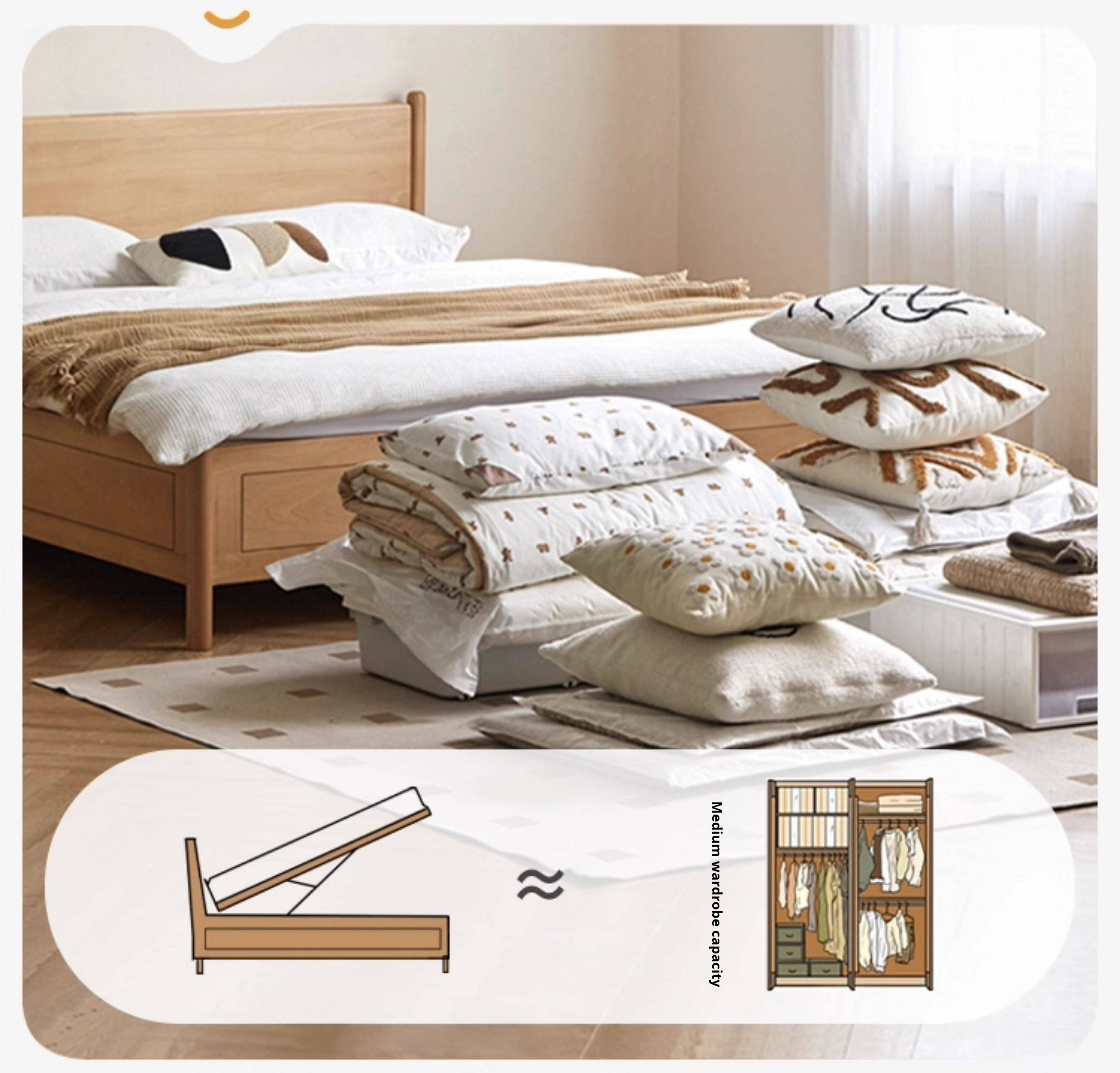 Beech Solid Wood Box Bed — Simple Design, Multi-Functional Bed