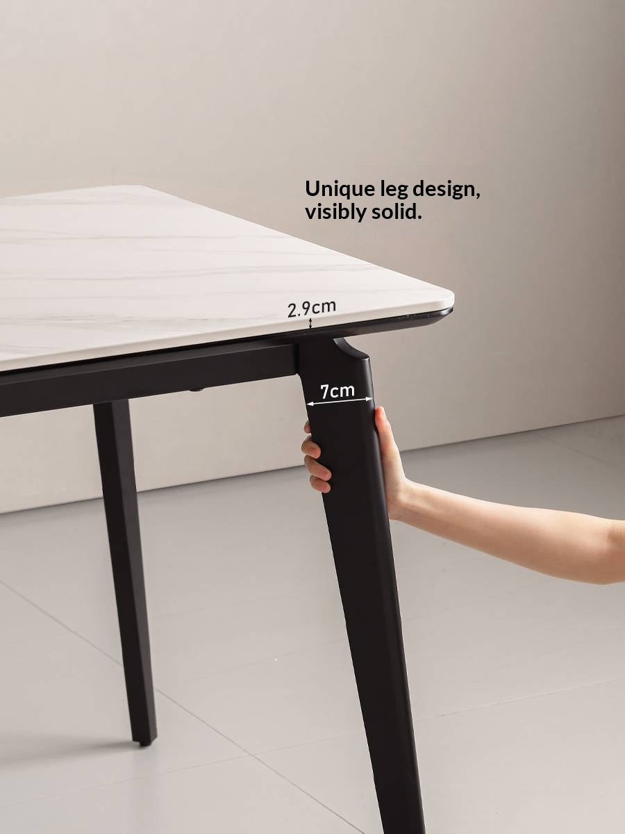 Solid Rubberwood Modern Minimalist Rock Board Dining Table