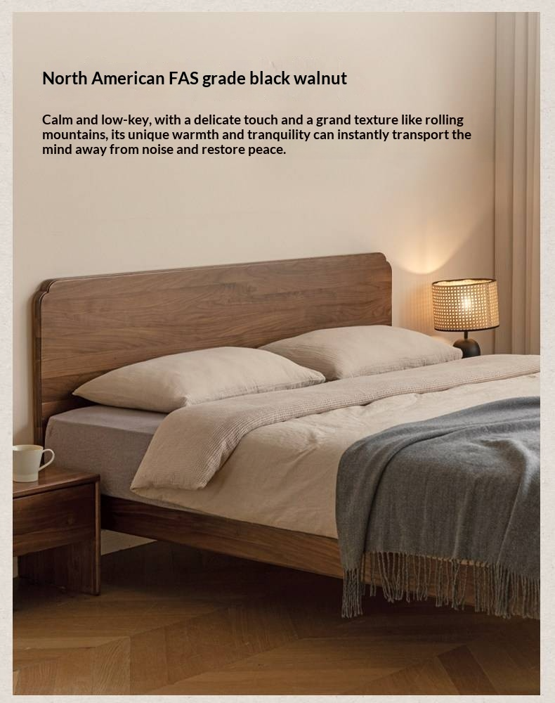Oak, North American Black Walnut Solid Wood Bed