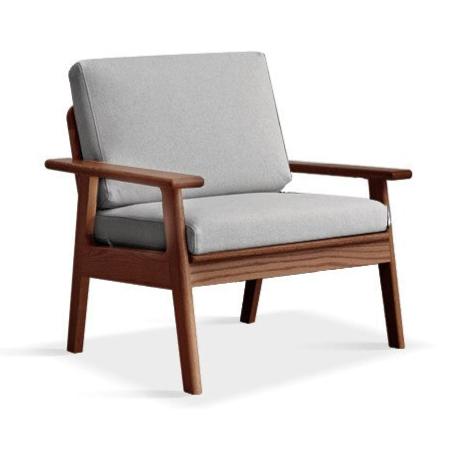 Oak Solid Wood Japanese-style Fabric Sofa