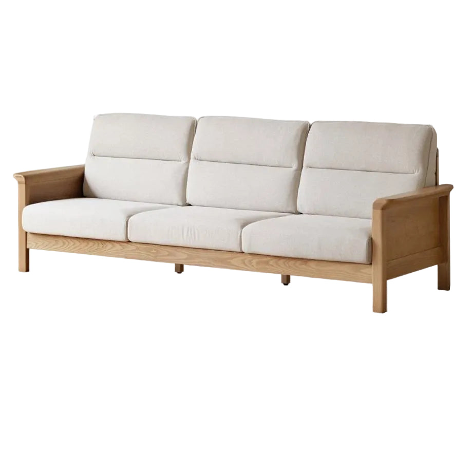 Ash Solid Wood Modern High Back Sofa