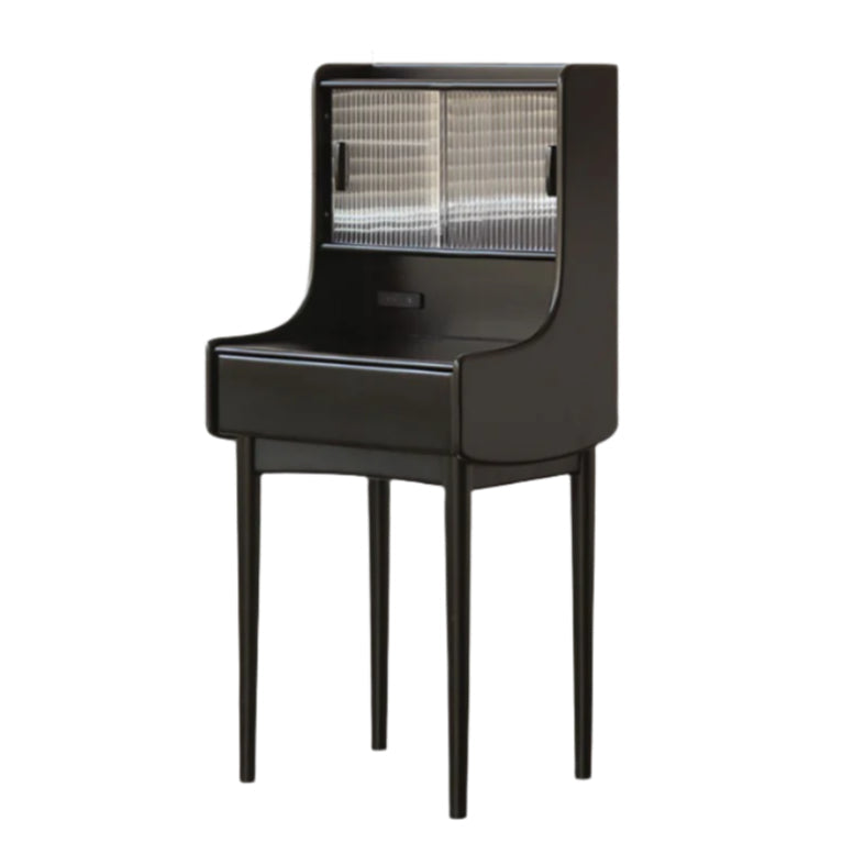 Solid Rubberwood Retro Multifunctional Vanity Table Storage Rack Integrated.