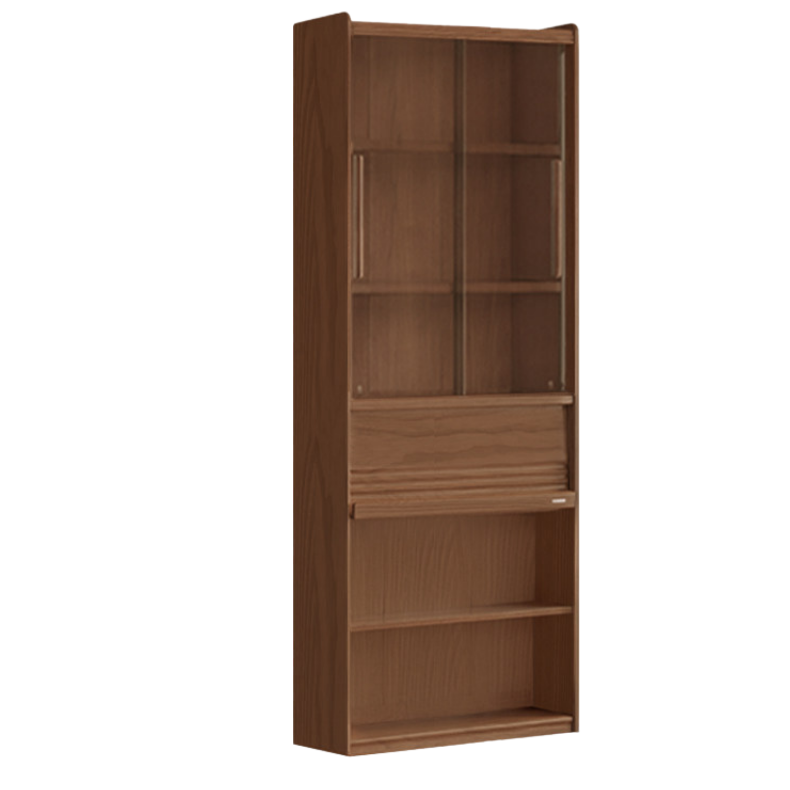 Black Walnut, Sandalwood, Oak, Ash Solid Wood Combination Bookcase with Floor Display and Luxury Storage