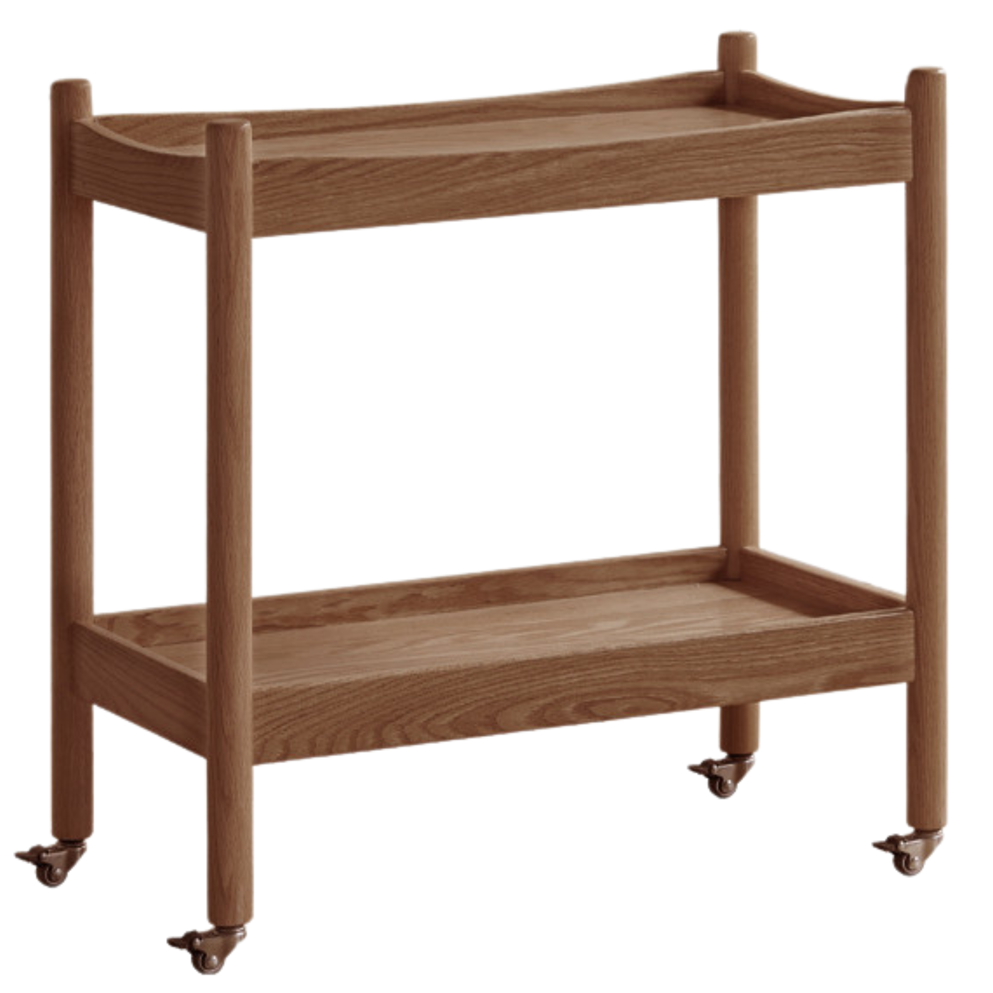 Oak Solid Wood Trolley Mobile Side Table