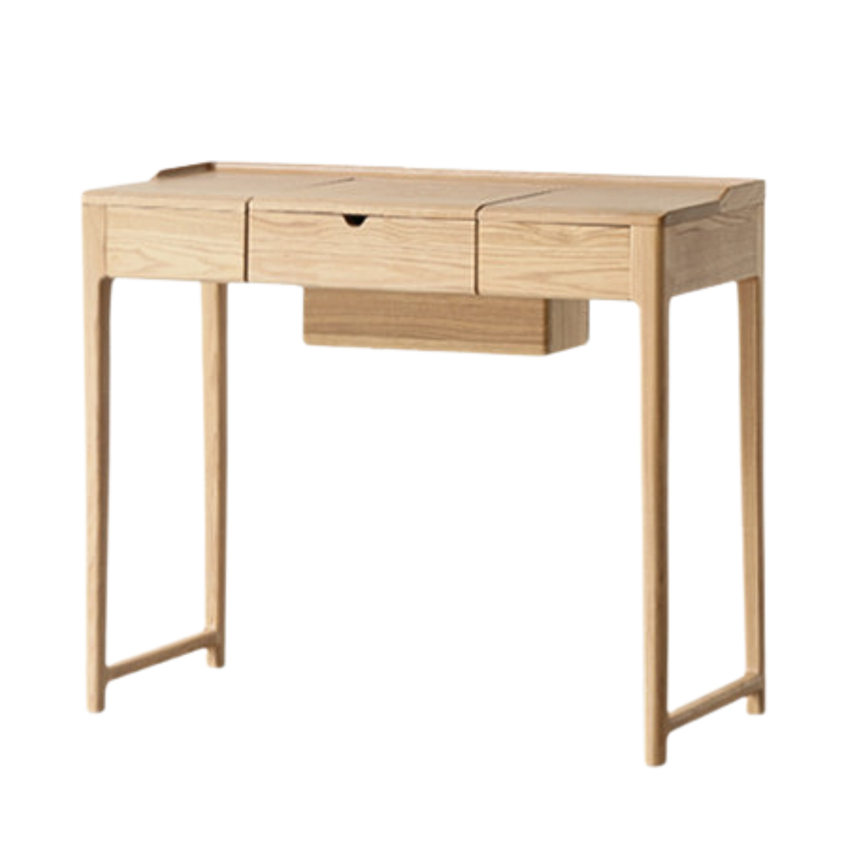 Ash Solid Wood Small Flip Vanity Table.