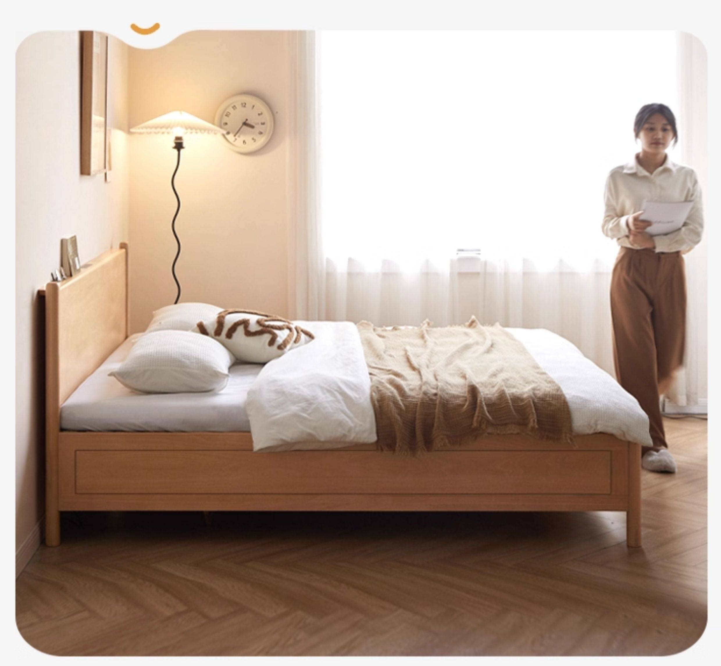 Beech Solid Wood Box Bed — Simple Design, Multi-Functional Bed