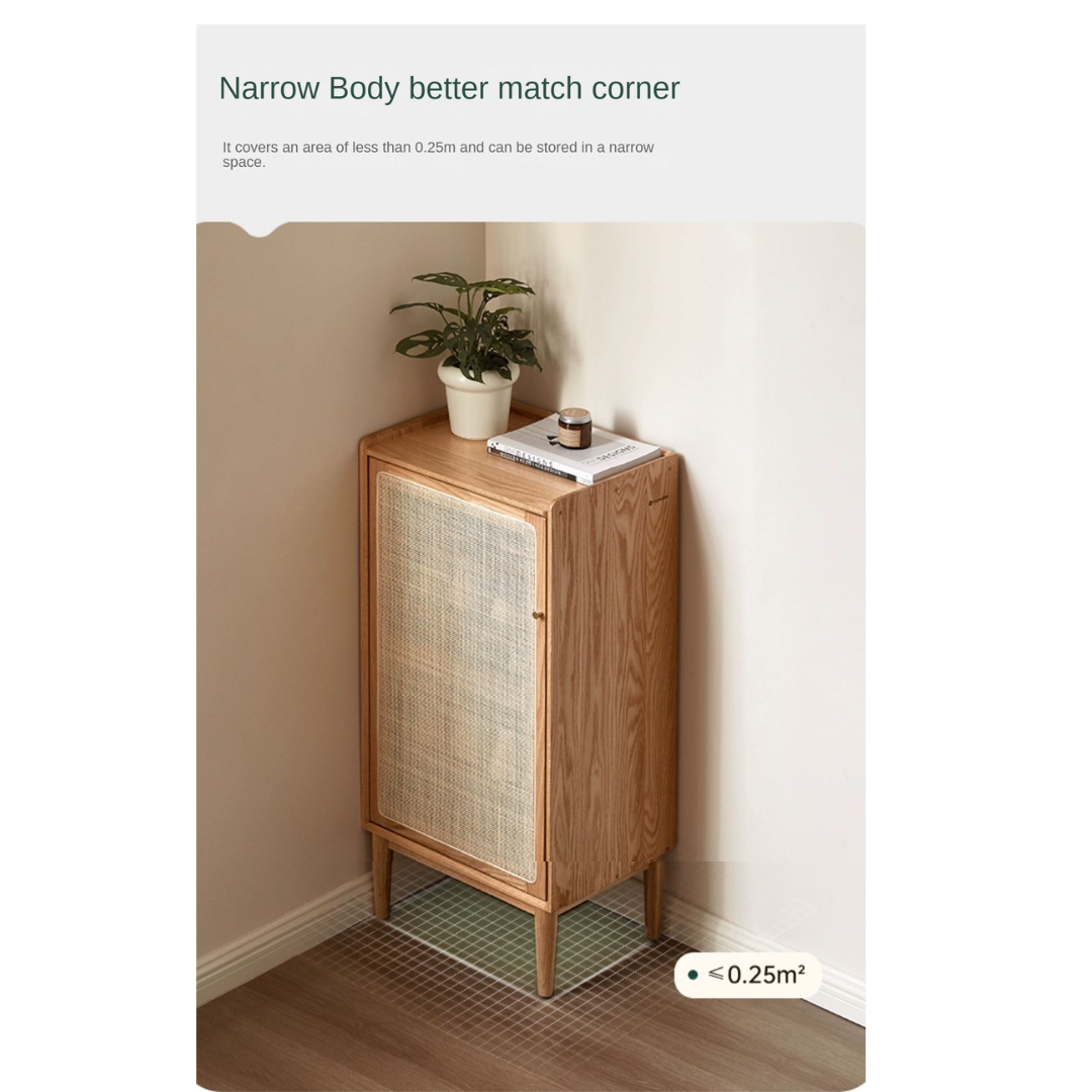 Oak Solid Wood Entrance Shoe Cabinet