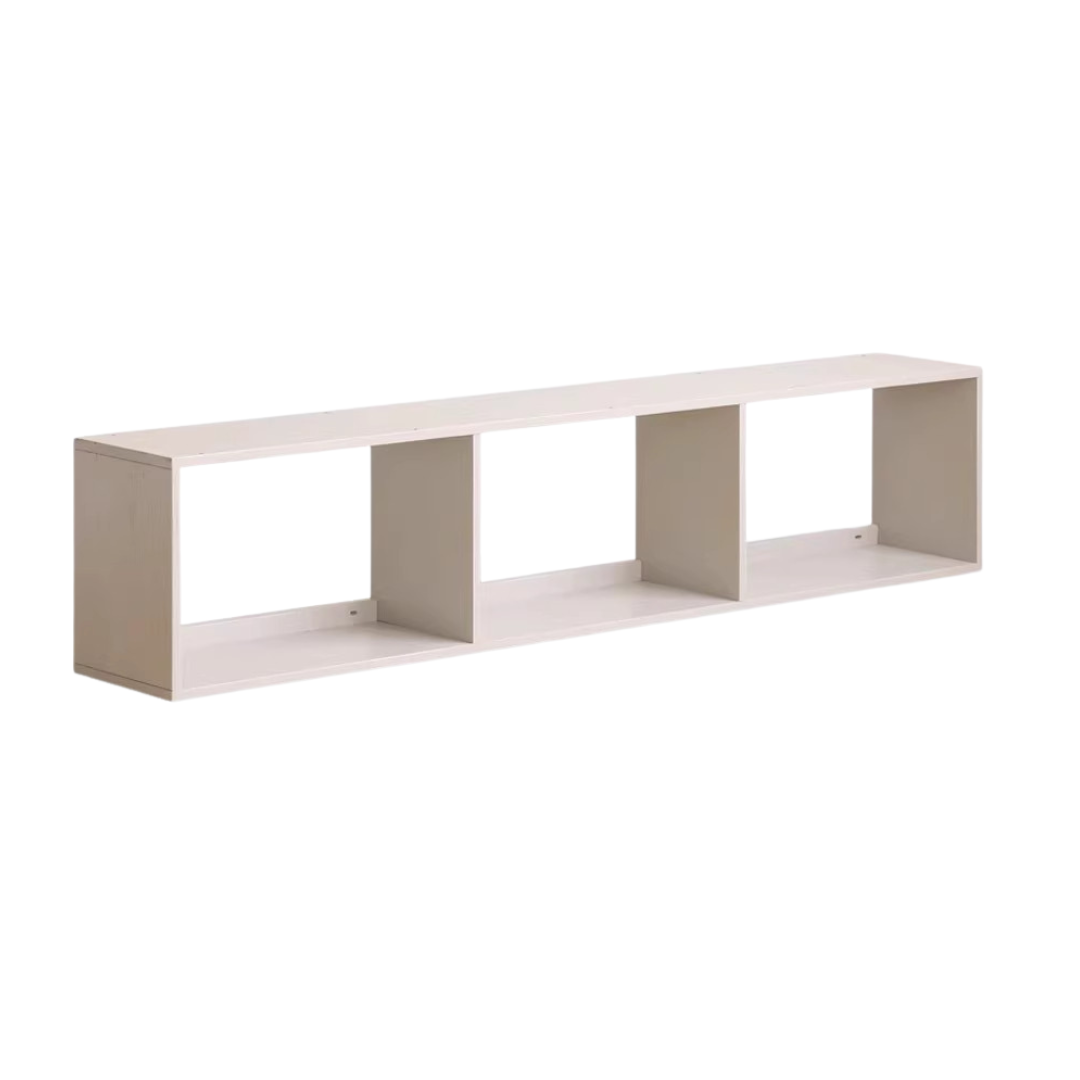 Oak Solid Wood Bookshelf Storage Rack Cream Style Full Wall Cabinet