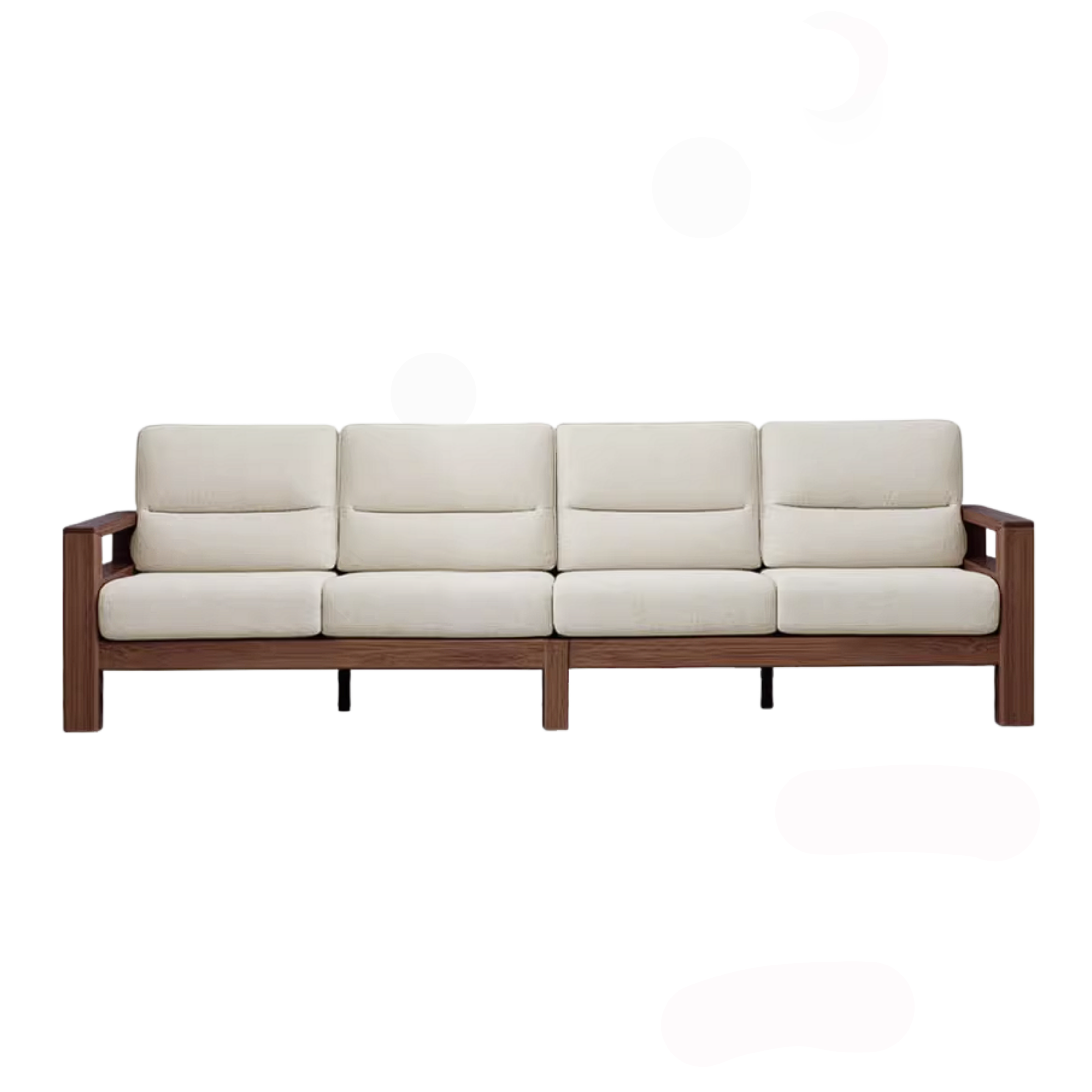 Black Walnut, Ash, Golden Sandalwood Solid Wood Corner Sofa with Fabric Upholstery