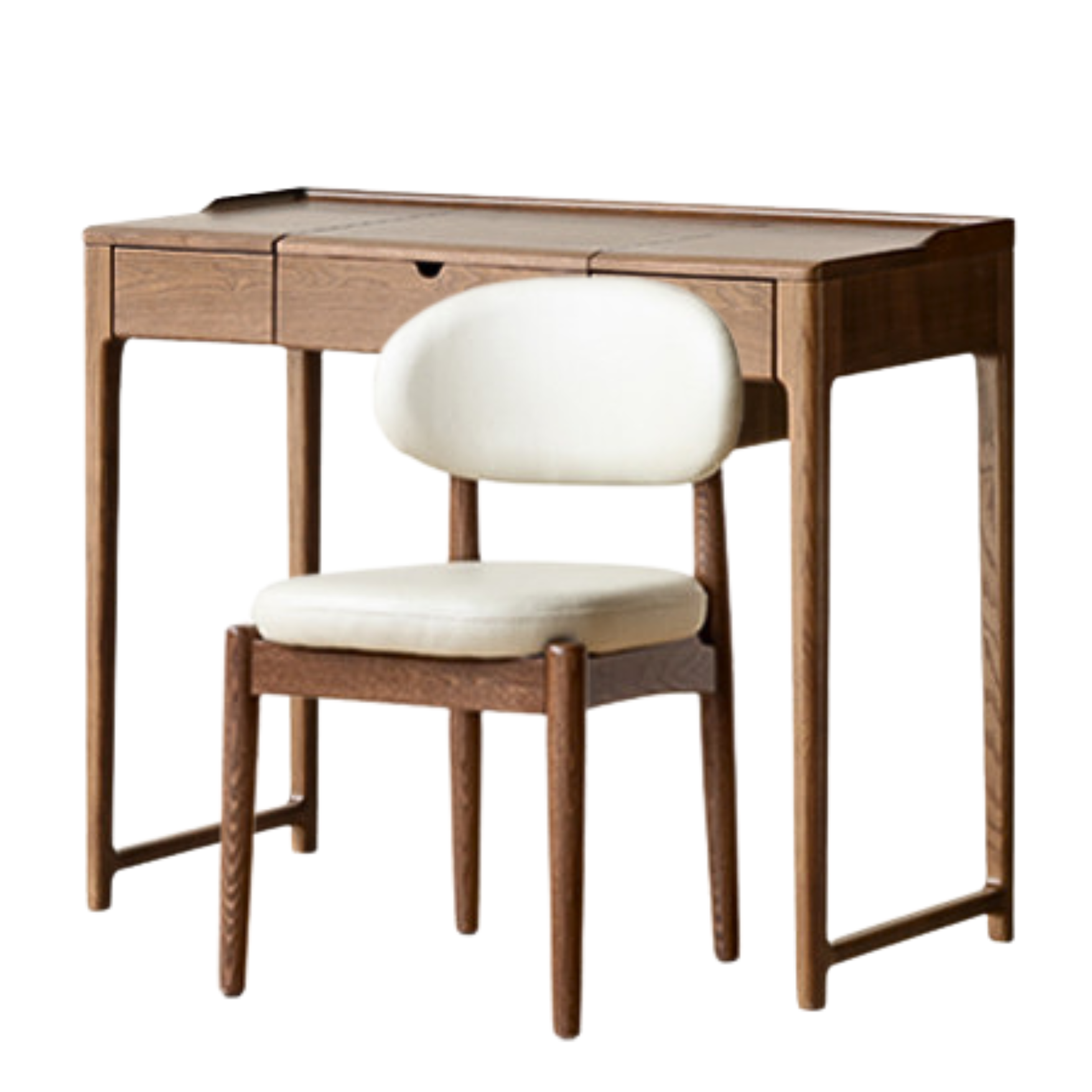 Ash Solid Wood Small Flip Vanity Table.