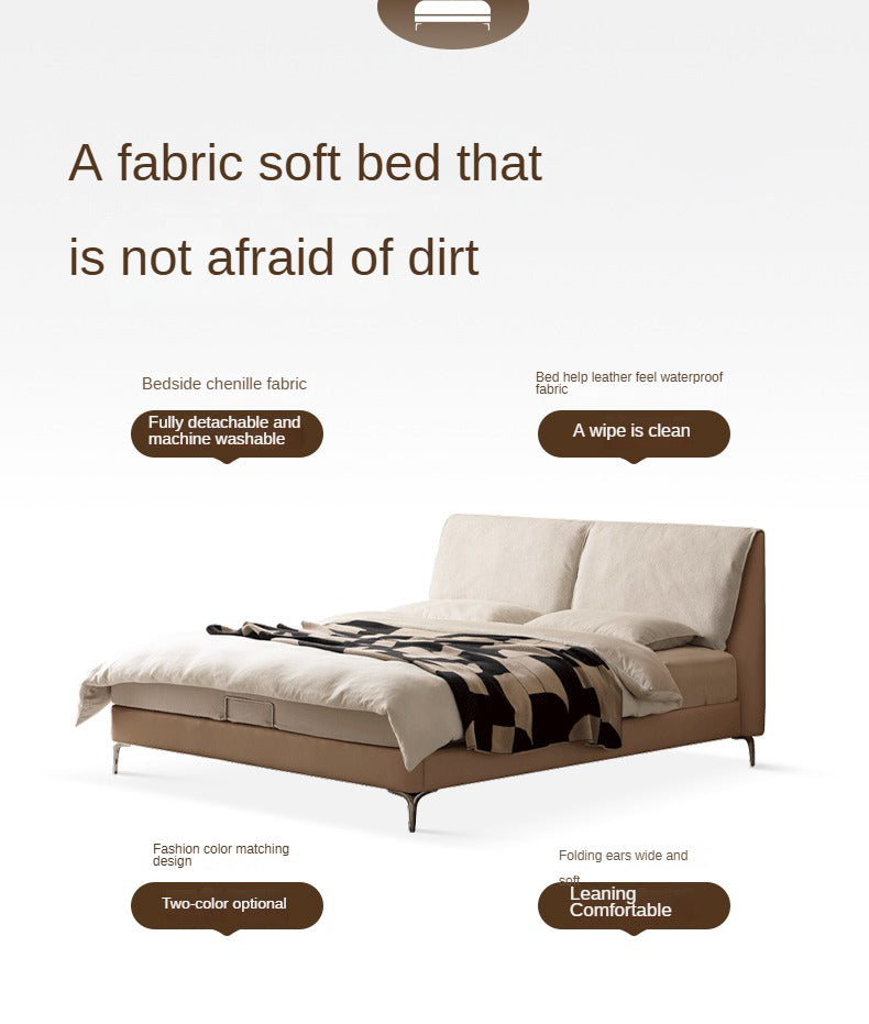 Fabric Bed Elephant Ear Soft Bed Nordic