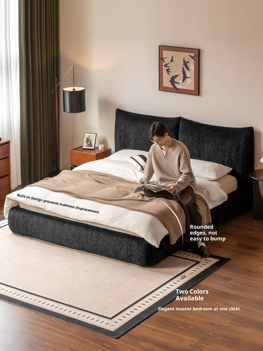 Fabric Chenille Soft Bed Italian Style