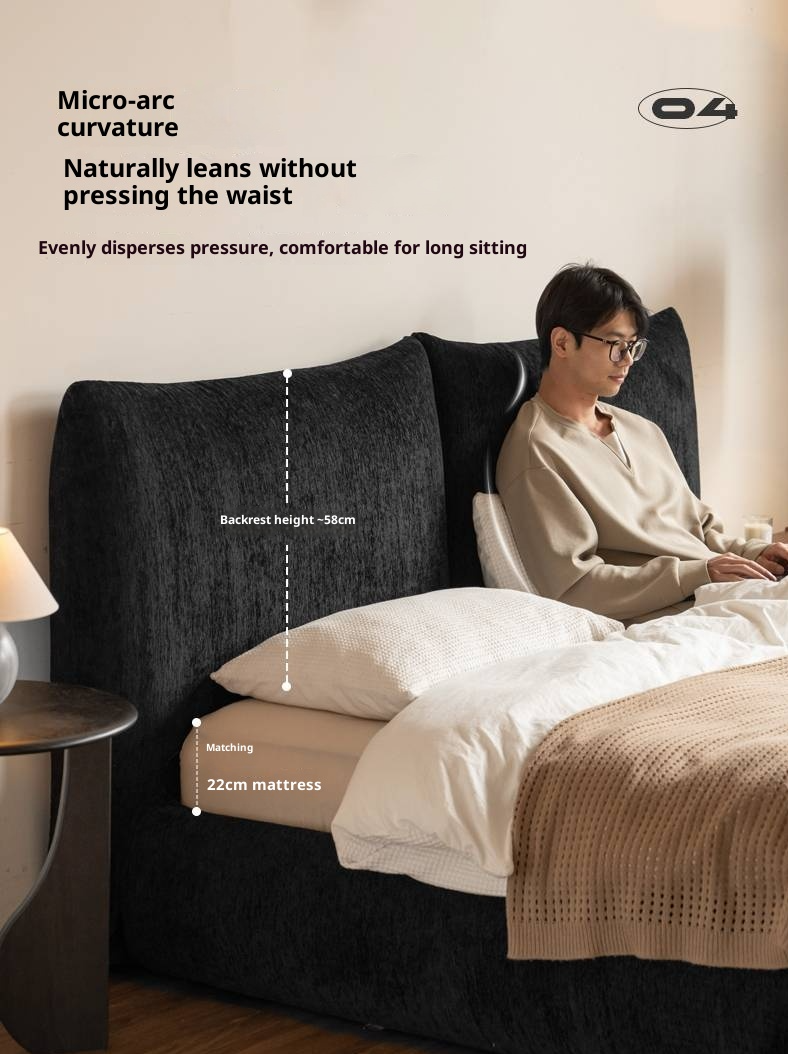 Fabric Chenille Soft Bed Italian Style