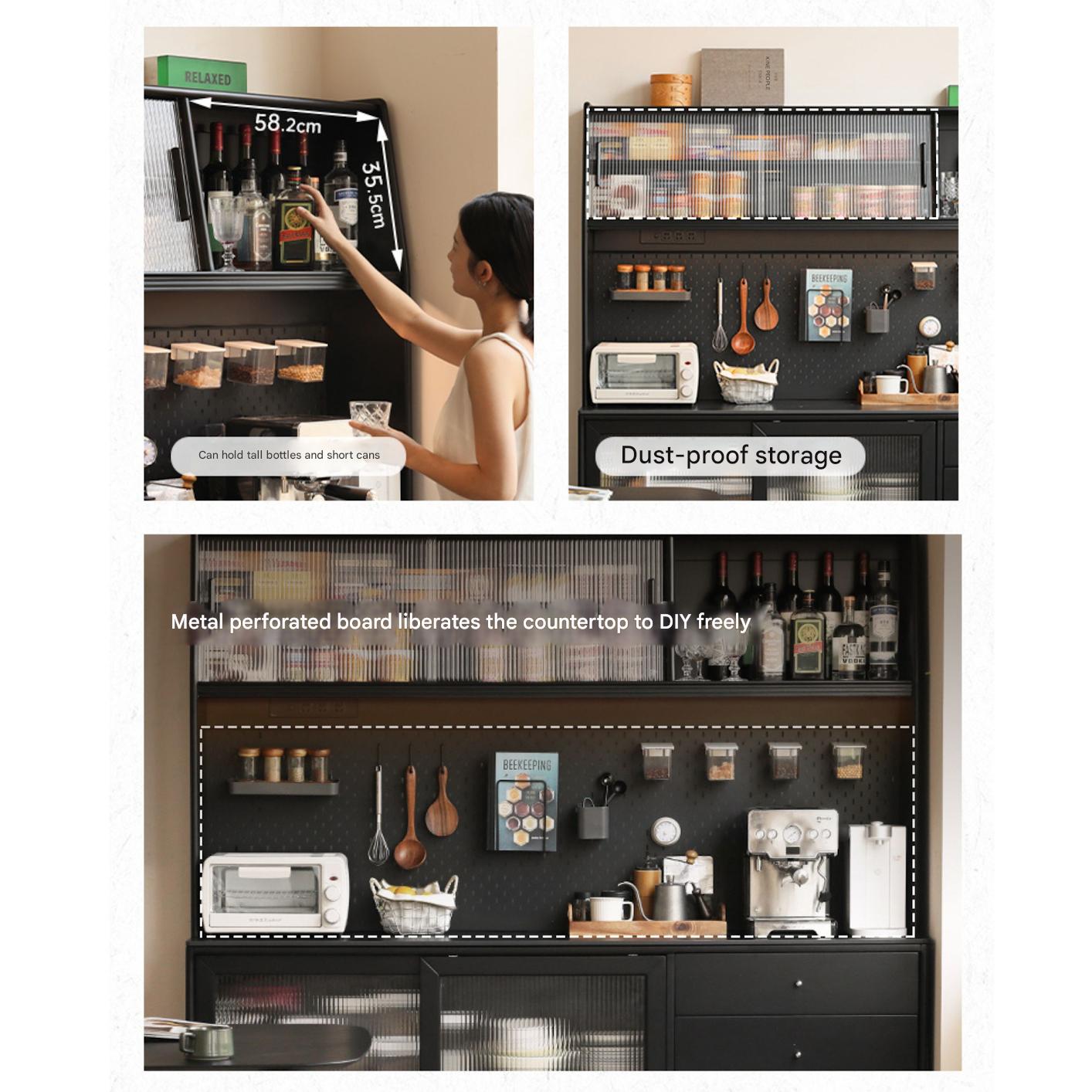 Solid Rubberwood Restaurant Modern Sideboard