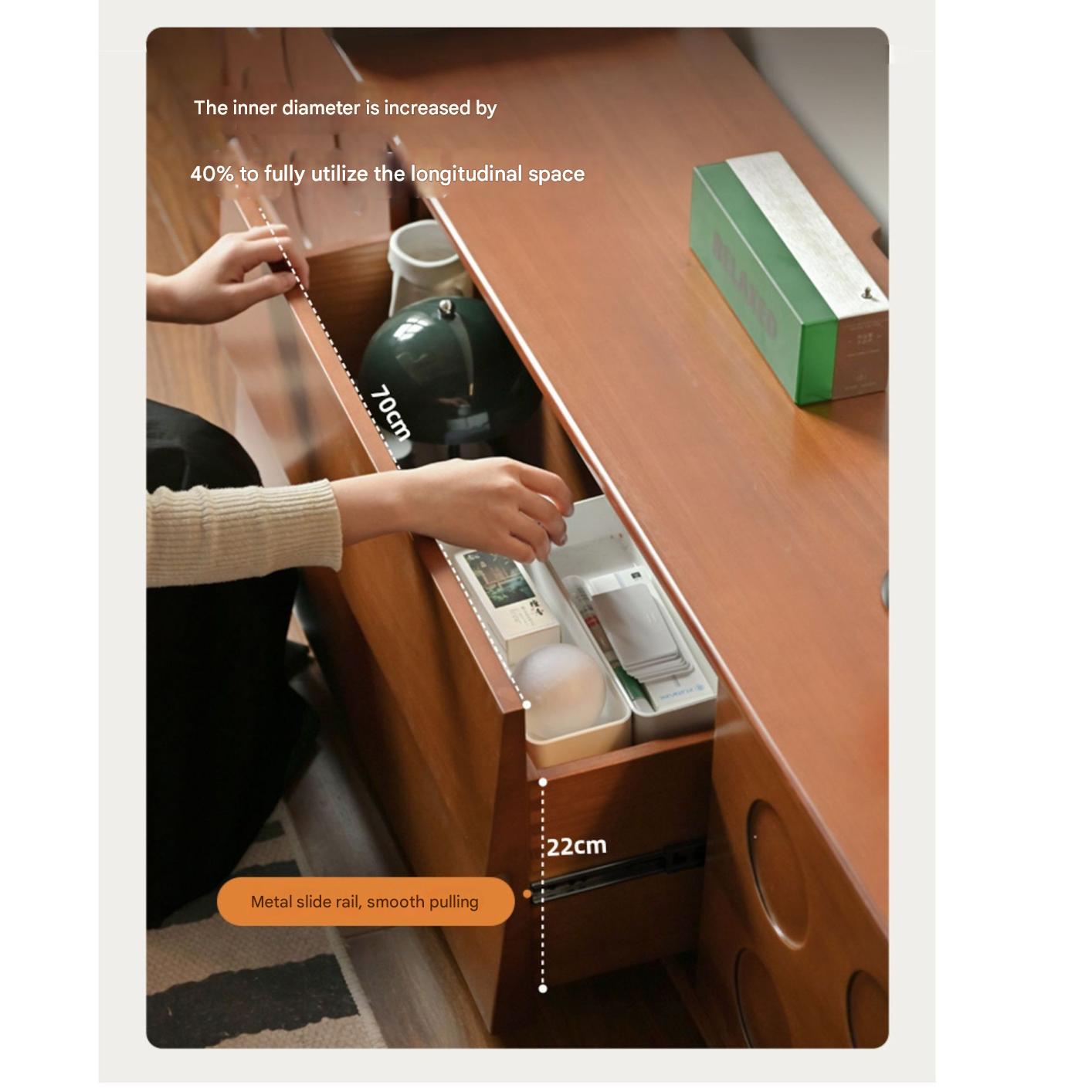 Poplar Solid Wood Medieval Style Retro TV Cabinet.