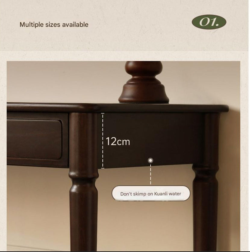 Rubberwood Solid Wood Traditional Black Desk with Tapered Legs and Drawers