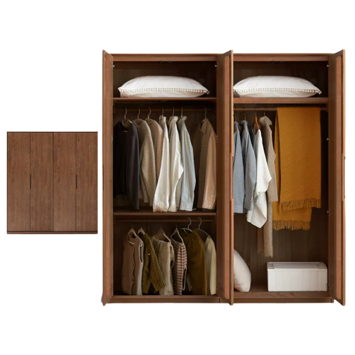 Oak, Ash Solid Wood minimalist Wardrobe