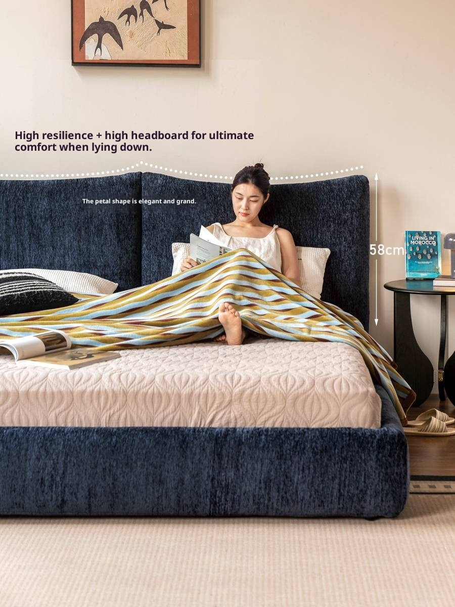 Fabric Chenille Soft Bed Italian Style