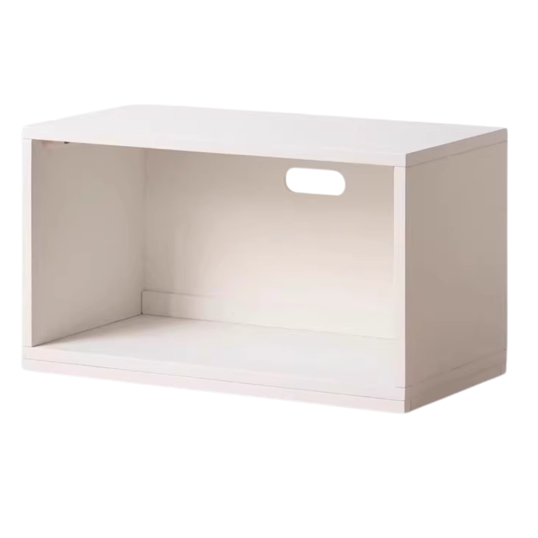 Poplar Solid Wood TV Cabinet Floor Cabinet Cream Style