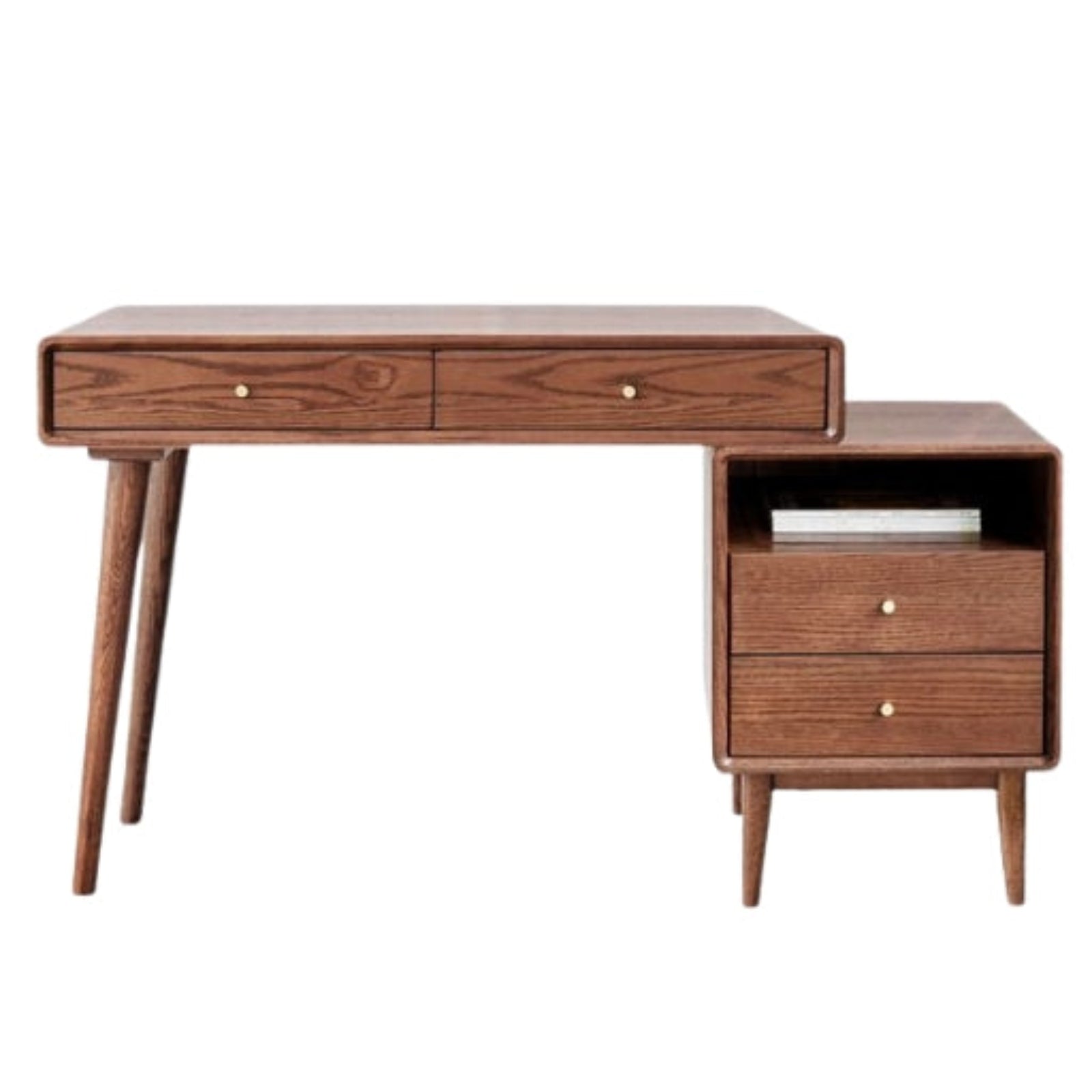 Oak Solid Wood Retractable Computer Desk