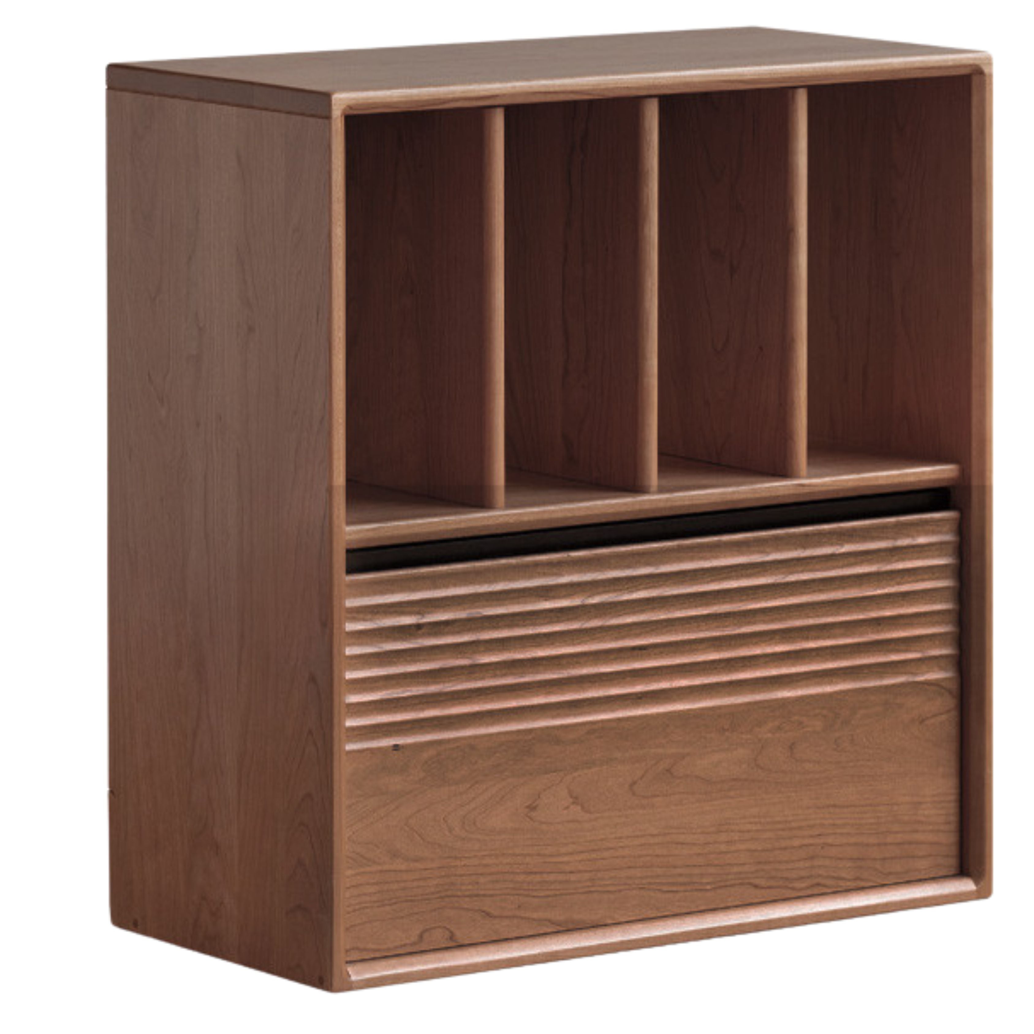 Sandalwood, Oak, Black Walnut, White Ash Solid Wood Light Luxury Style Module Bookcase