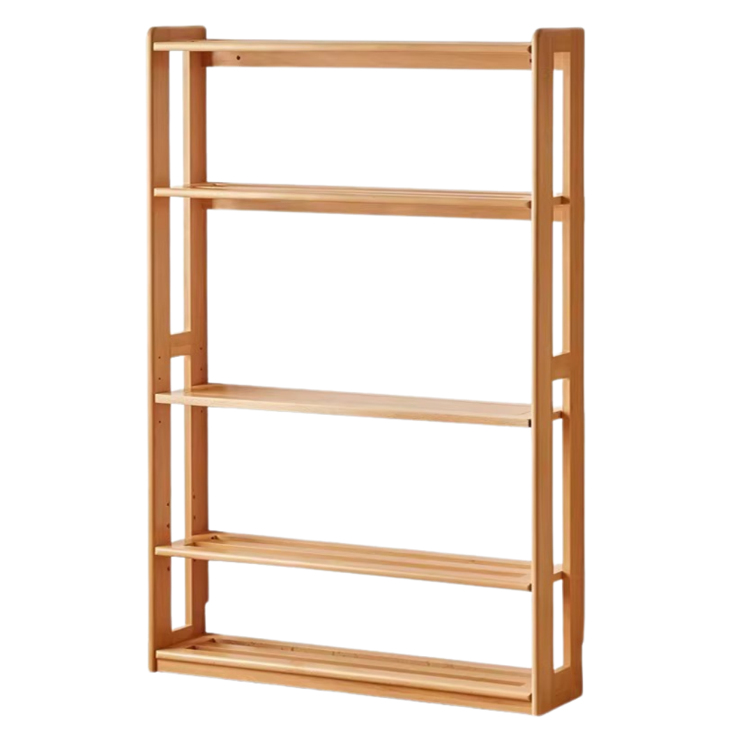 Beech, Oak Solid Wood Floor-To-Ceiling Bookshelf, Toy Storage