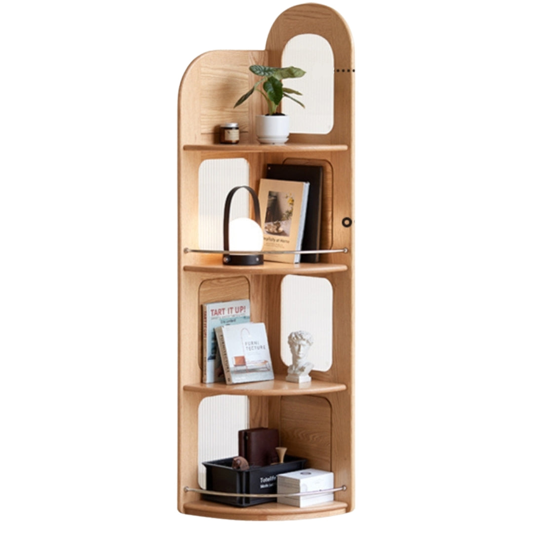 Oak, Ash Solid Wood Bookshelf Household Corner Storage Rack