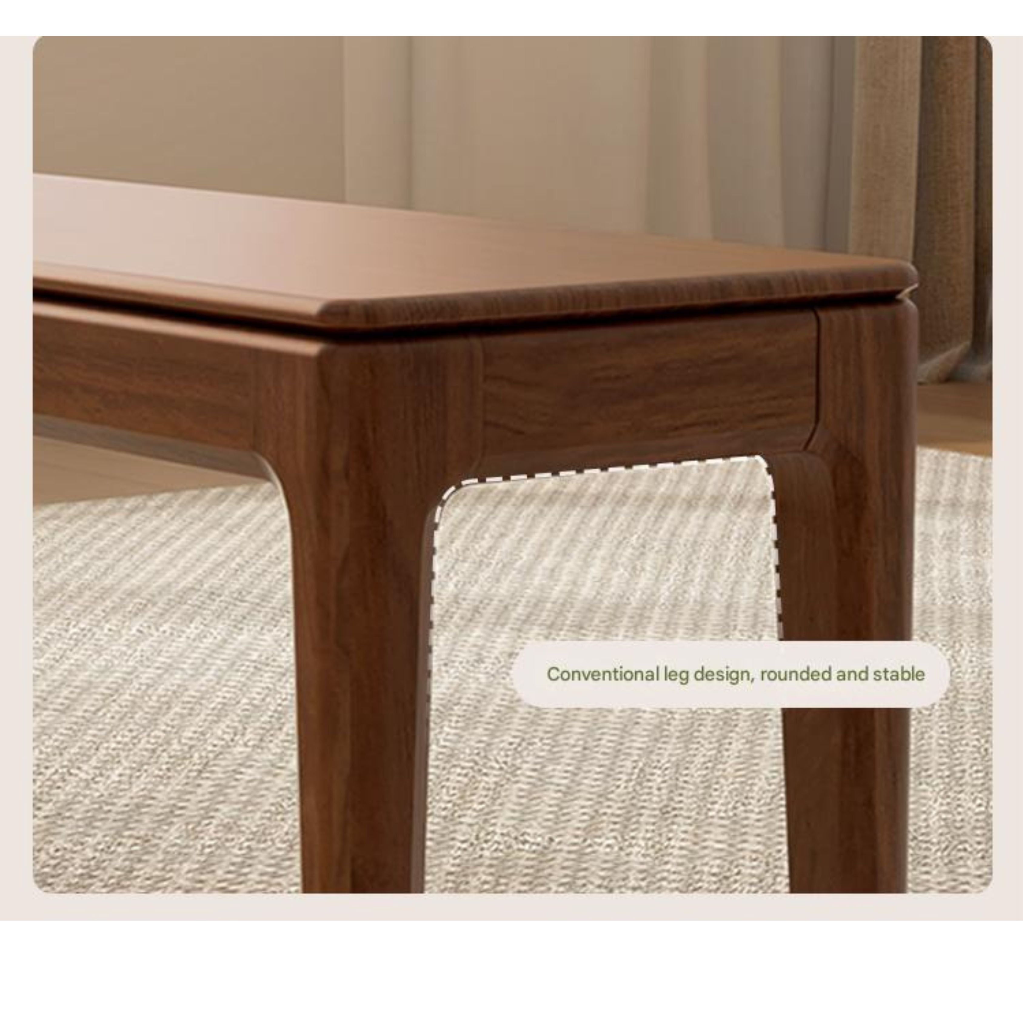 Black Walnut Solid Wood Nordic Long Bench