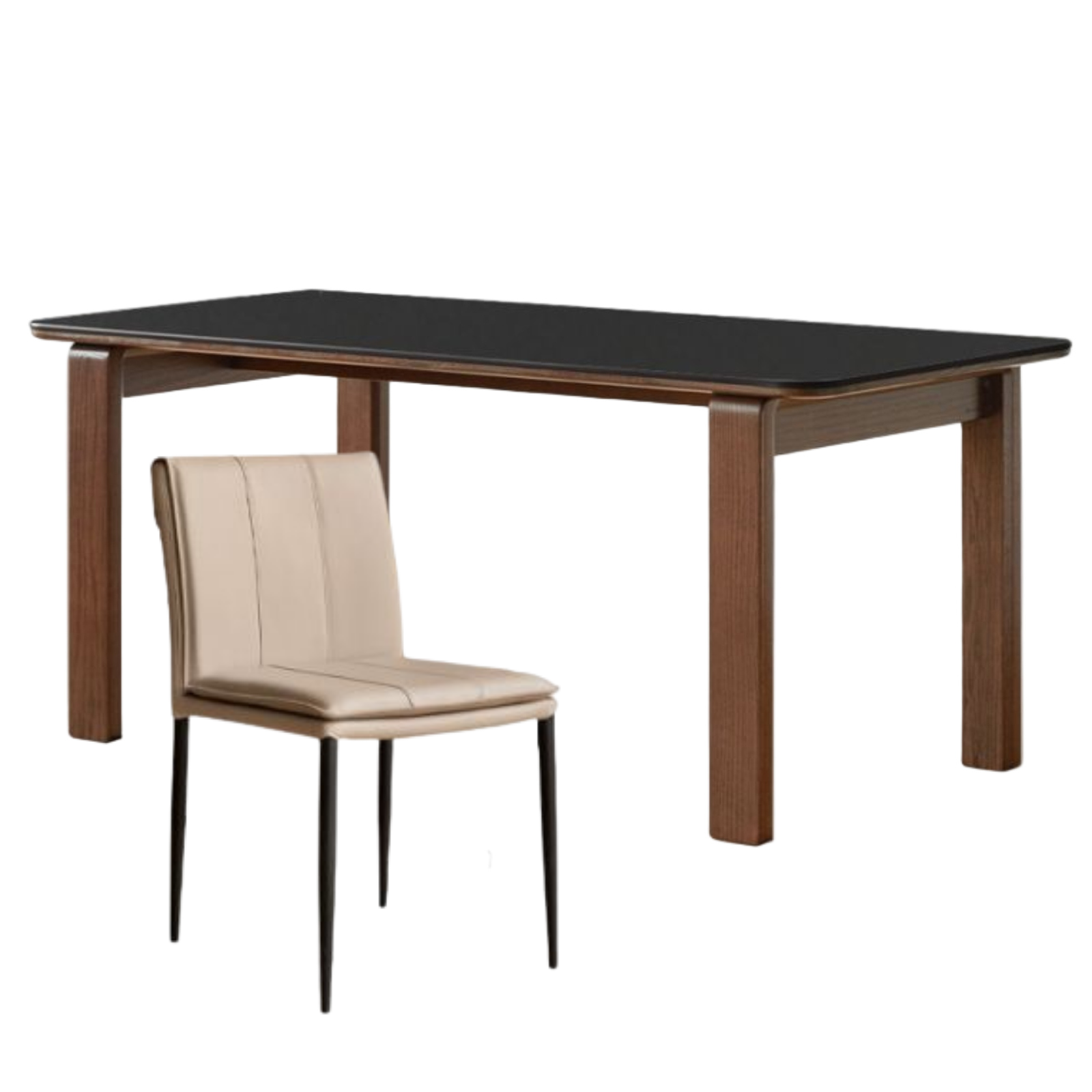 Oak Solid Wood Restaurant Light Luxury Style Rock Slab Long Table