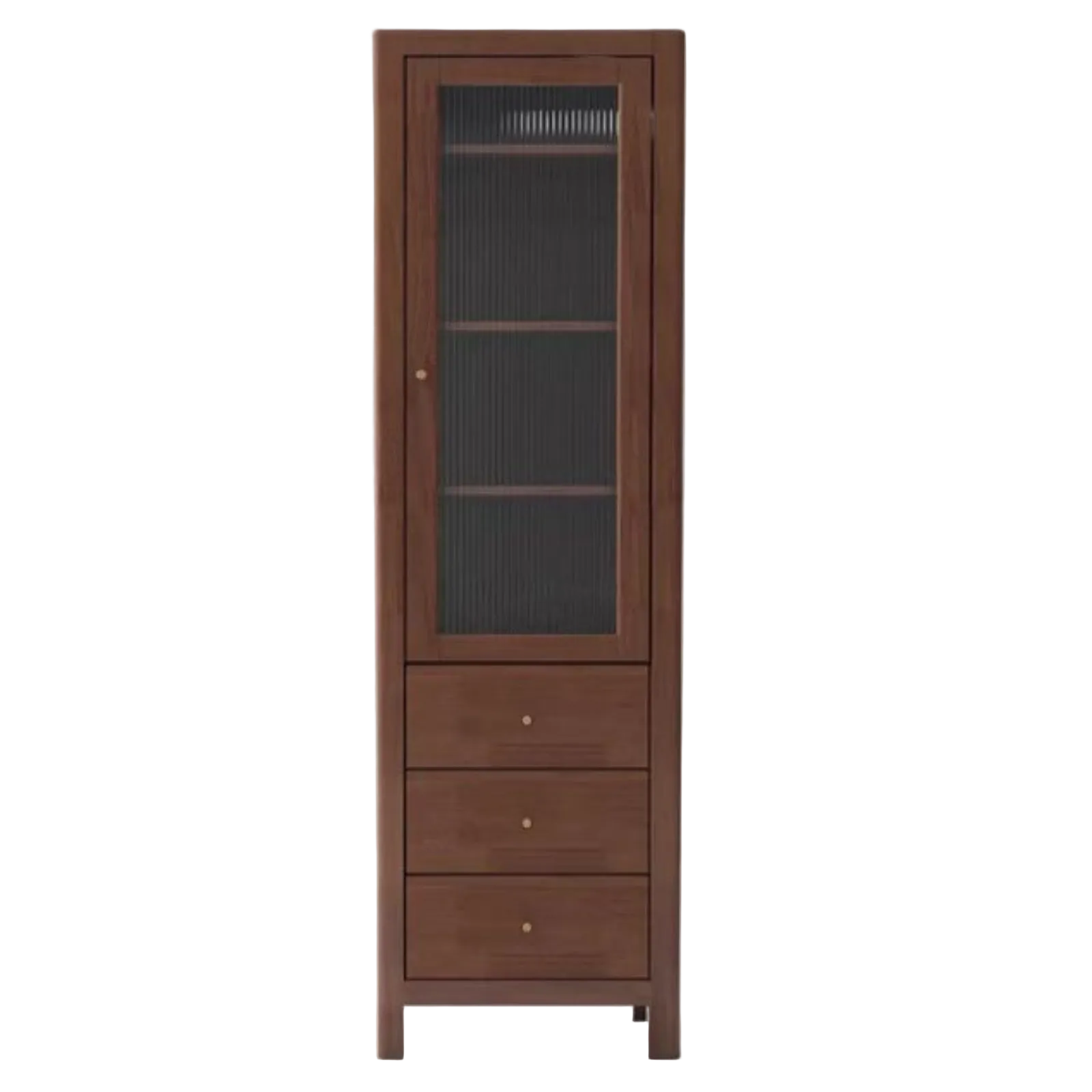 Solid Rubberwood Bookcase with Storage and Display Shelves