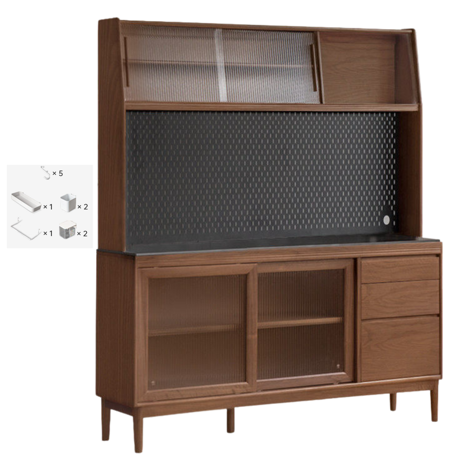 Black Walnut, Oak, Sandalwood, Ash, White Ash Solid Wood Rock Board Sideboard