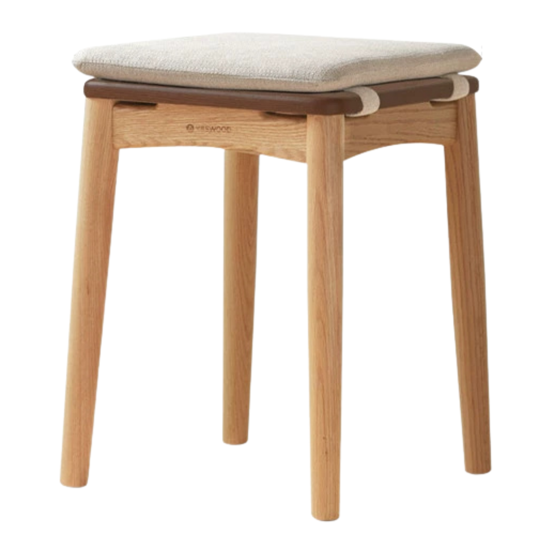 4 pcs -Oak Solid Wood Square Stool
