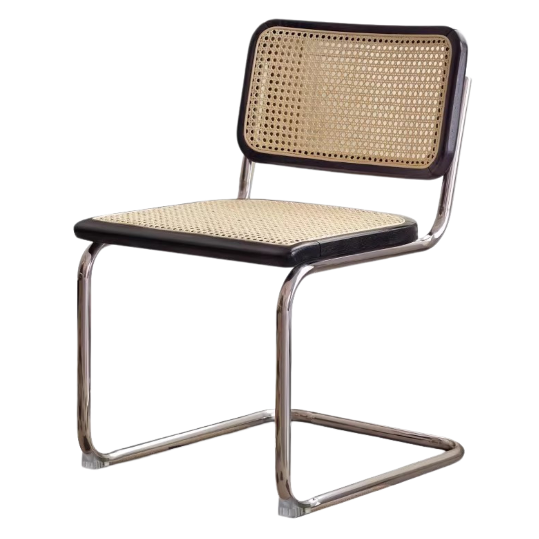 2 Pcs Oak Solid Wood Suspension Retro Rattan Chair