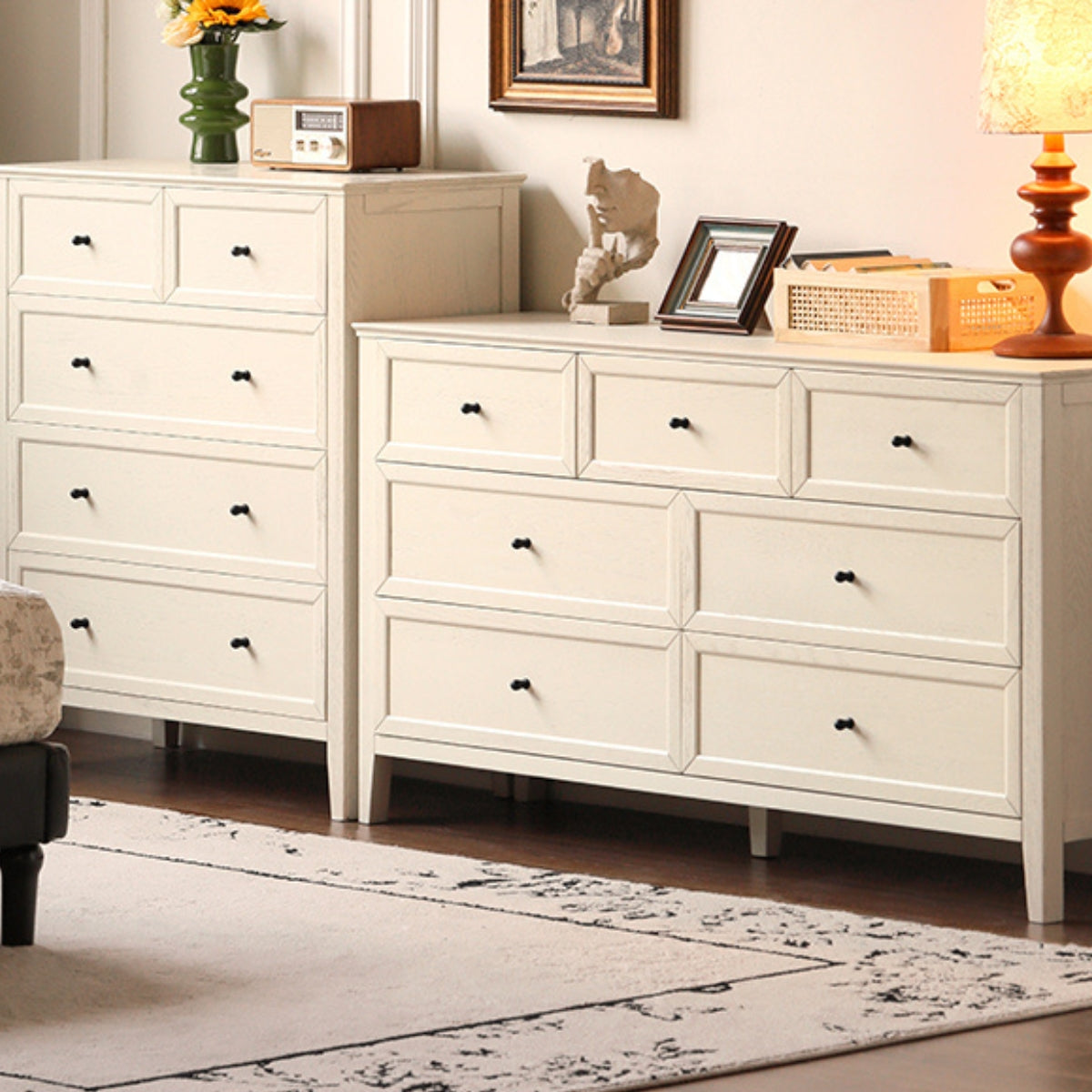 solid wood drawer Modern minimalist seven drawer American style bed end cabinet cream style bedroom White chest of drawers out of stock solid wood drawer Modern minimalist seven drawer American style bed end cabinet cream style bedroom White chest of drawers out of stock