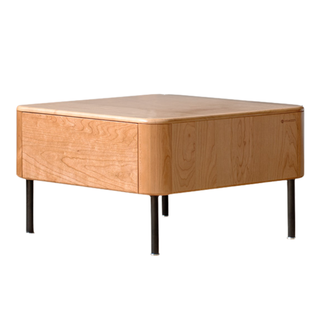 Cherry Solid Wood Combination Coffee Table Mid-Century Style