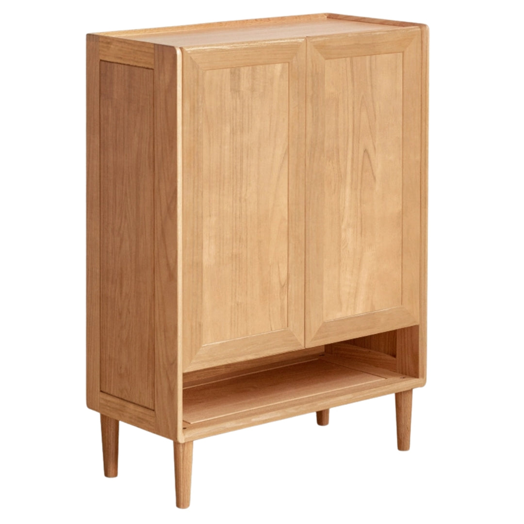 Oak, Solid Rubber Wood Shoe Cabinet