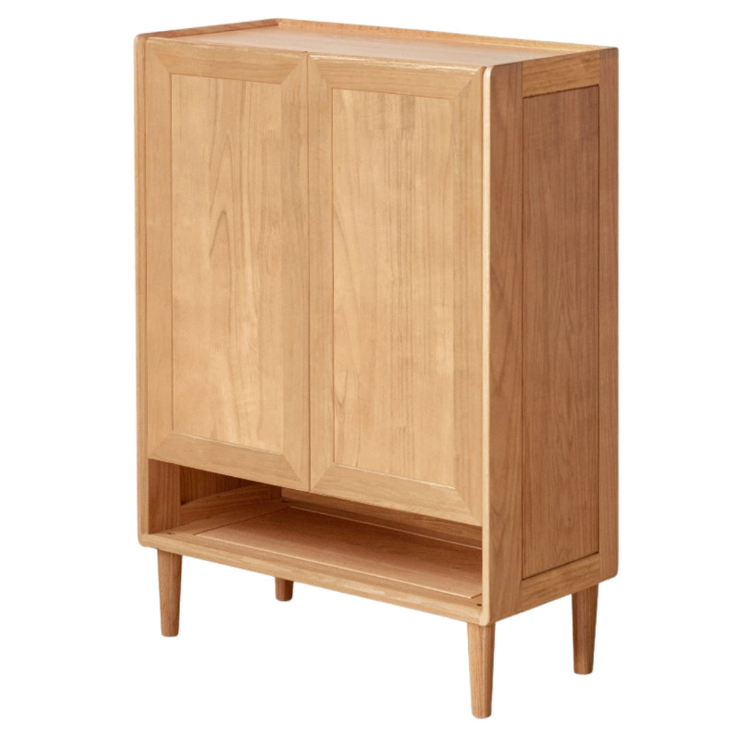 Oak, Solid Rubber Wood Shoe Cabinet