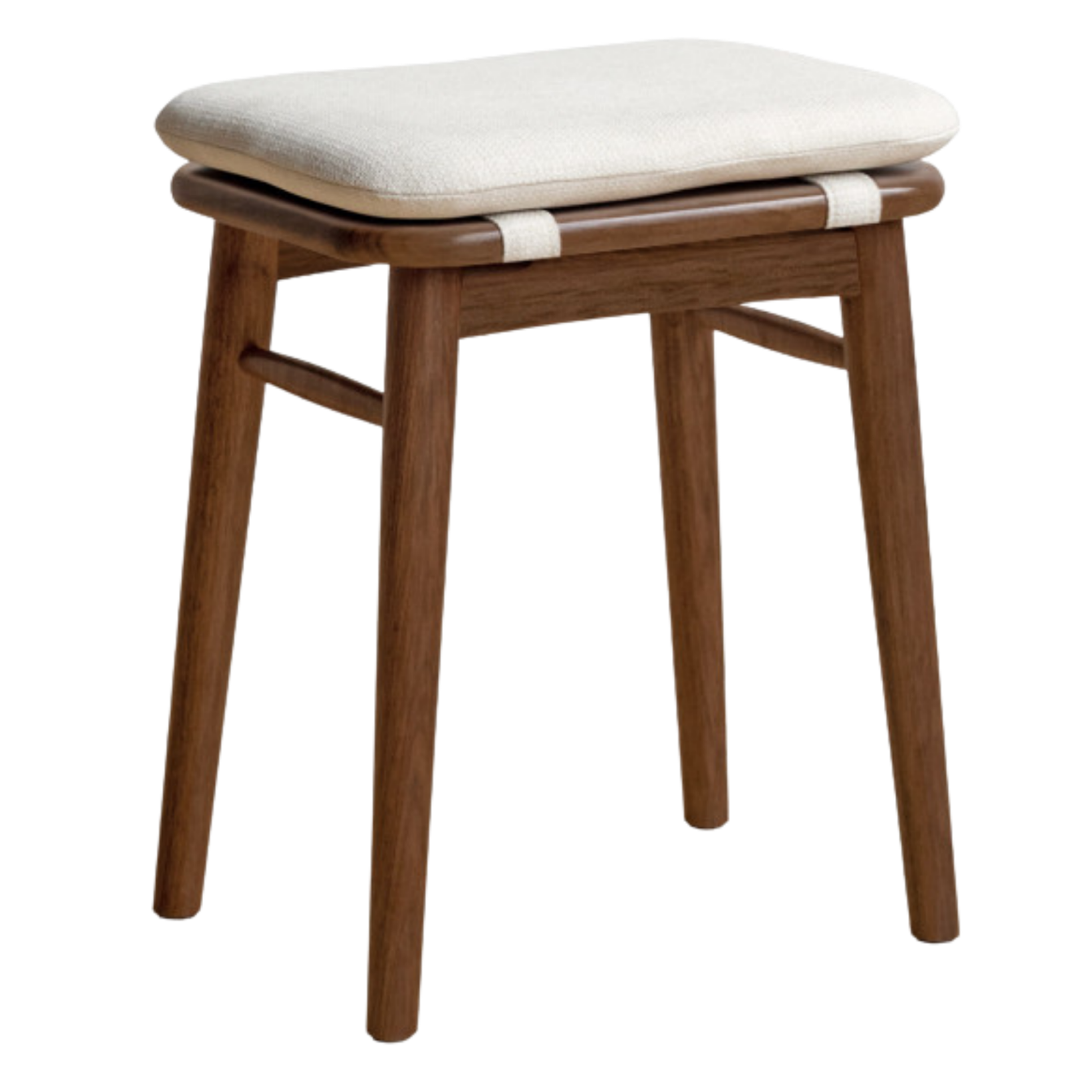 Black Walnut, Cherry, Oak, Sandalwood, Solid RubberWood Modern Light Luxury Makeup Stool