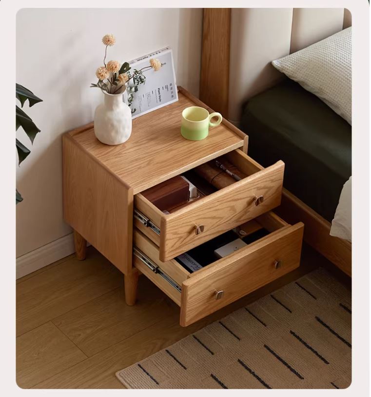 Oak Solid Wood Modern Minimalist Nightstand